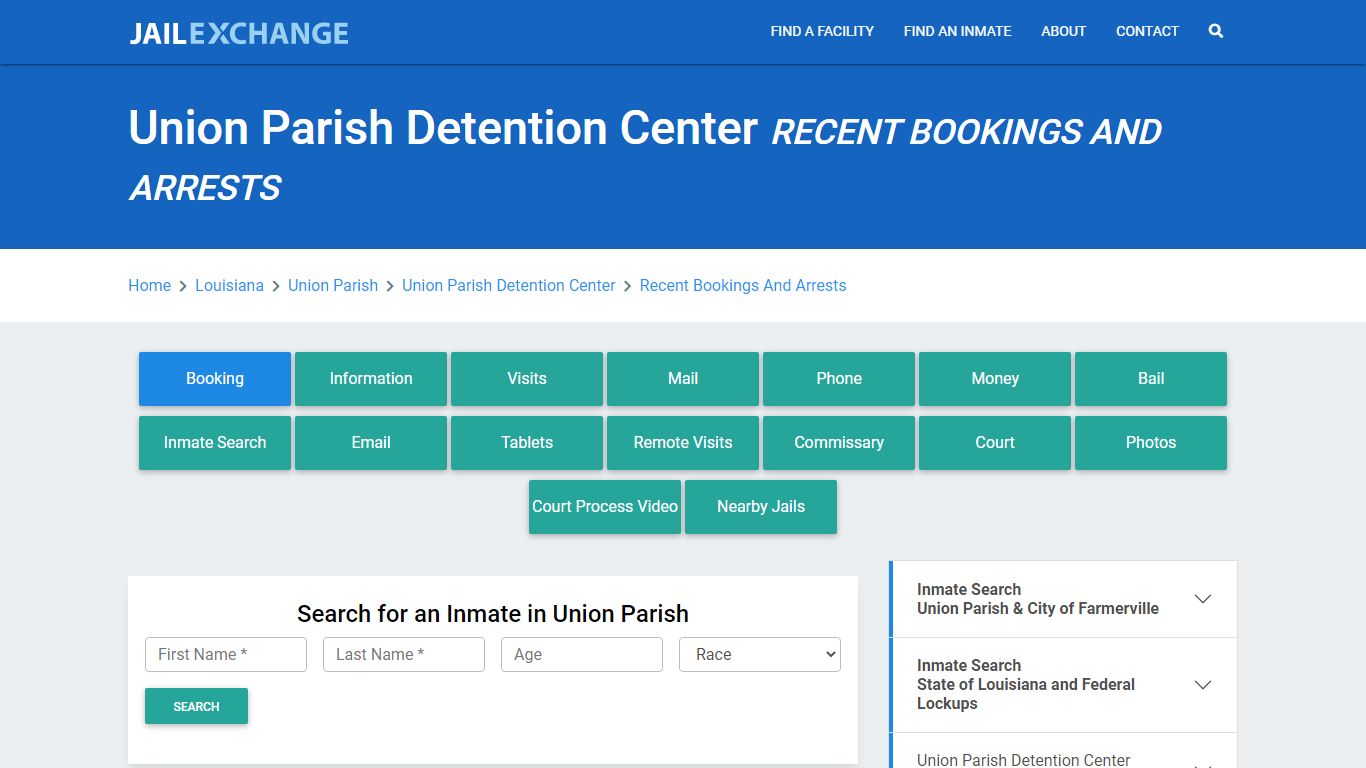 Union Parish Detention Center Recent Bookings And Arrests - Jail Exchange